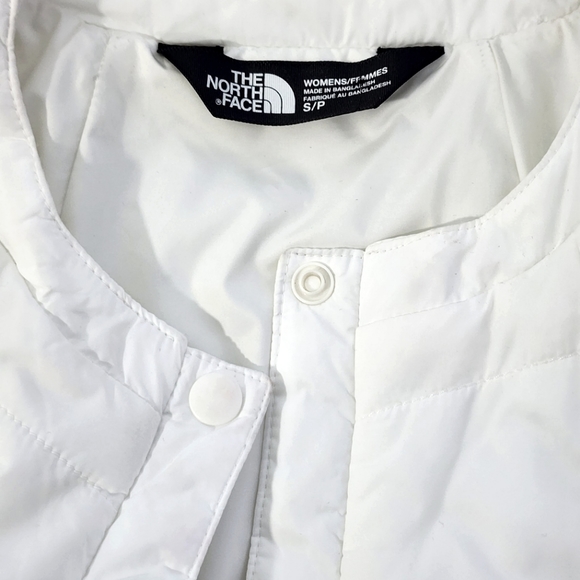 The North Face Full Zip Quilted Down Jacket in White Mandarin Size S - Picture 4 of 5
